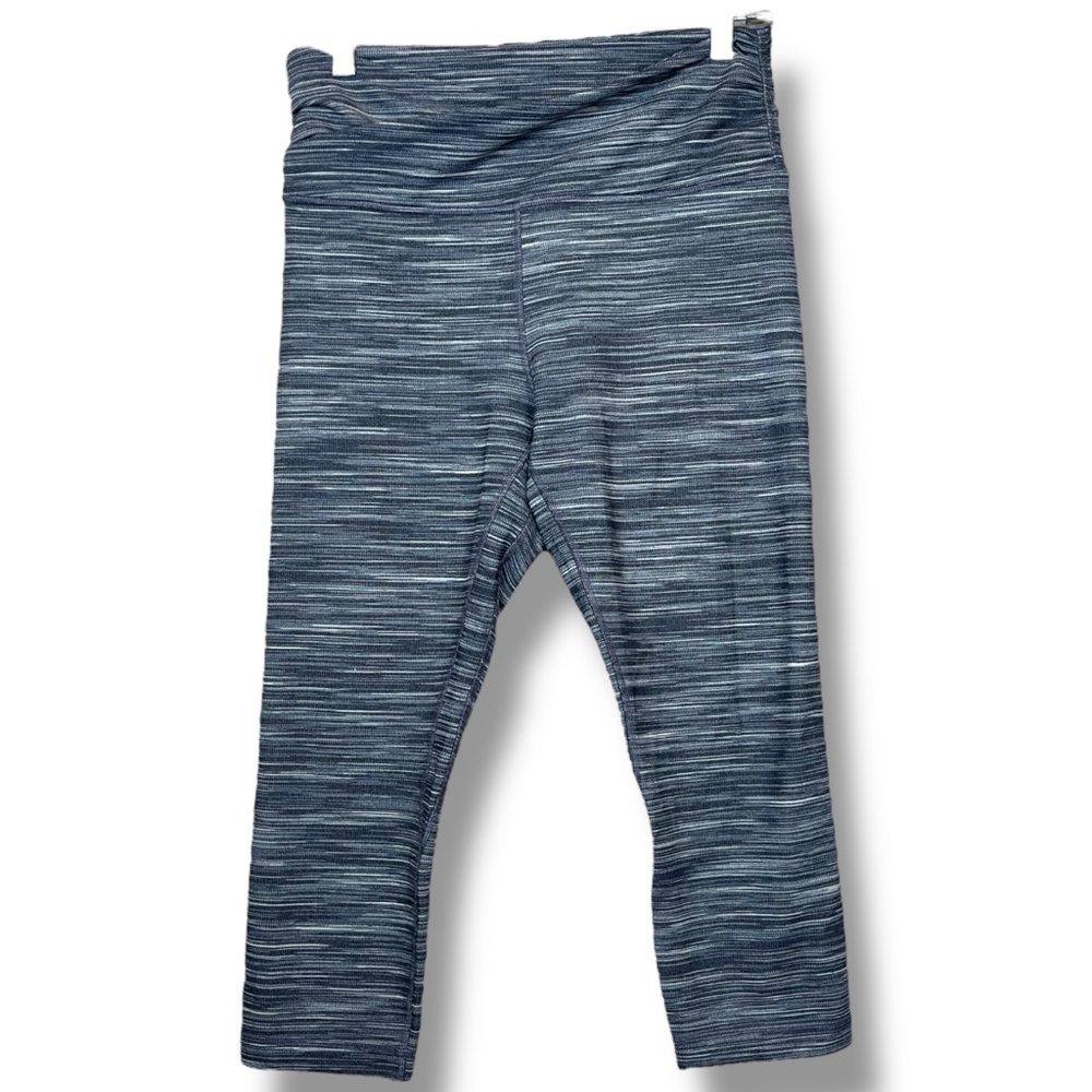 lululemon Align Crop 21” Cross Waist Mini Space Dye Herringbone Heathered Black - Picture 2 of 6